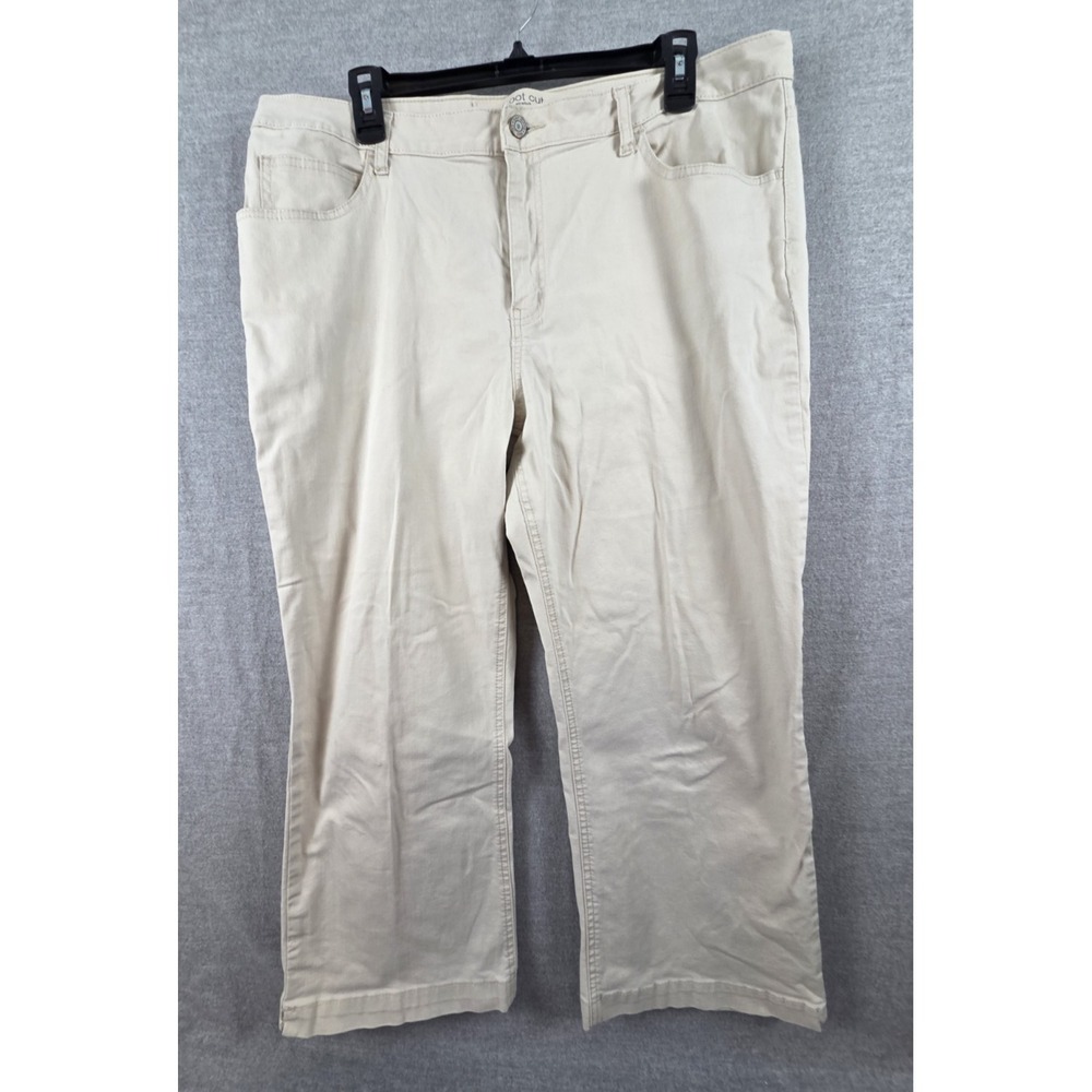 GAP‎ Bootcut Stretch Wide Leg Crop Pants 18 Khaki Chino Preppy Comfort